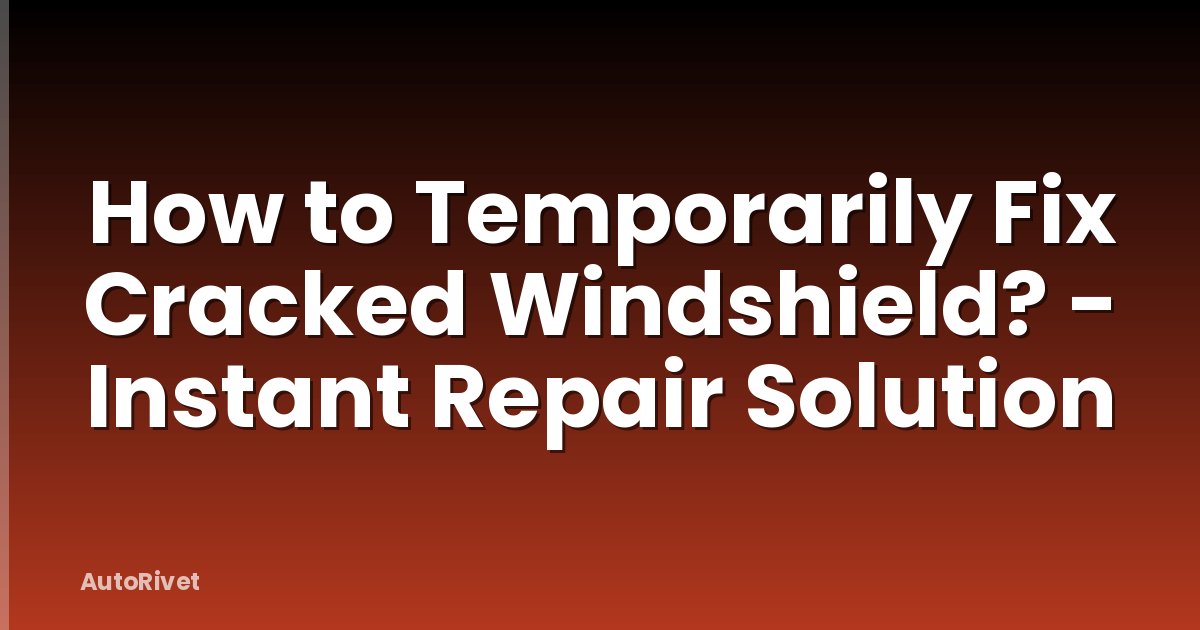 How to Temporarily Fix Cracked Windshield? - Instant Repair Solution