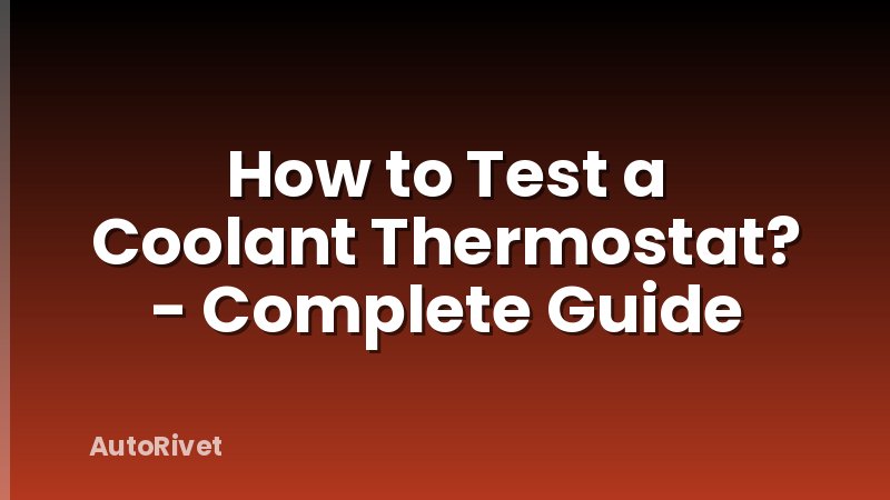How to Test a Coolant Thermostat? - Complete Guide