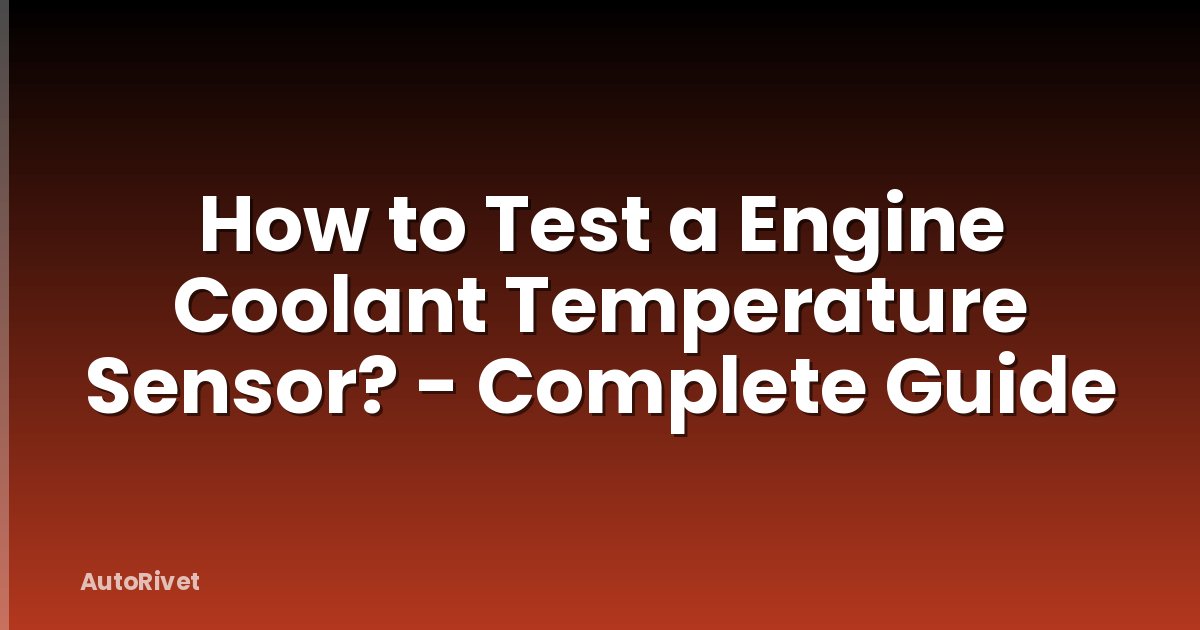 How to Test a Engine Coolant Temperature Sensor? - Complete Guide