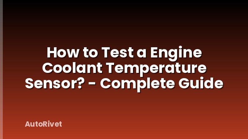 How to Test a Engine Coolant Temperature Sensor? - Complete Guide