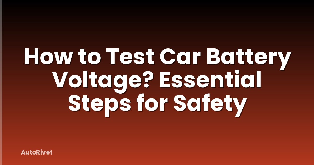 How to Test Car Battery Voltage? Essential Steps for Safety