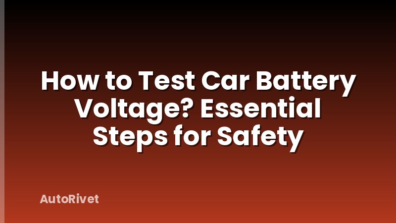 How to Test Car Battery Voltage? Essential Steps for Safety