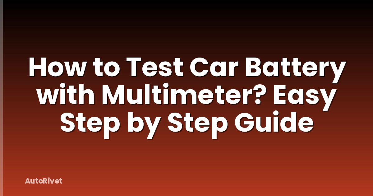 How to Test Car Battery with Multimeter? Easy Step by Step Guide