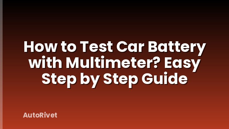 How to Test Car Battery with Multimeter? Easy Step by Step Guide