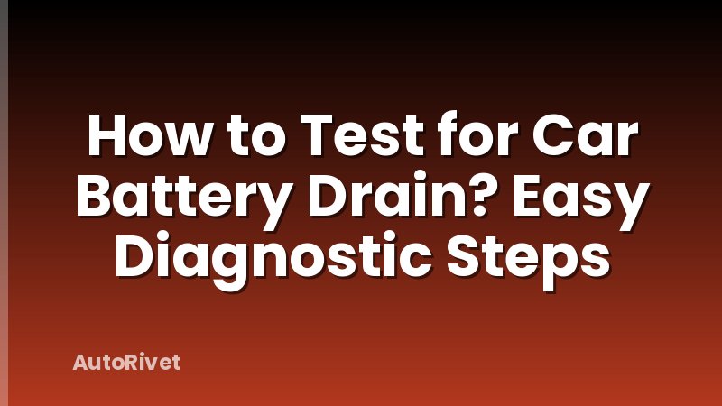 How to Test for Car Battery Drain? Easy Diagnostic Steps