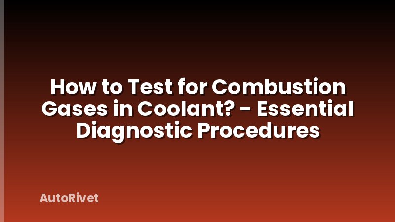 How to Test for Combustion Gases in Coolant? - Essential Diagnostic Procedures