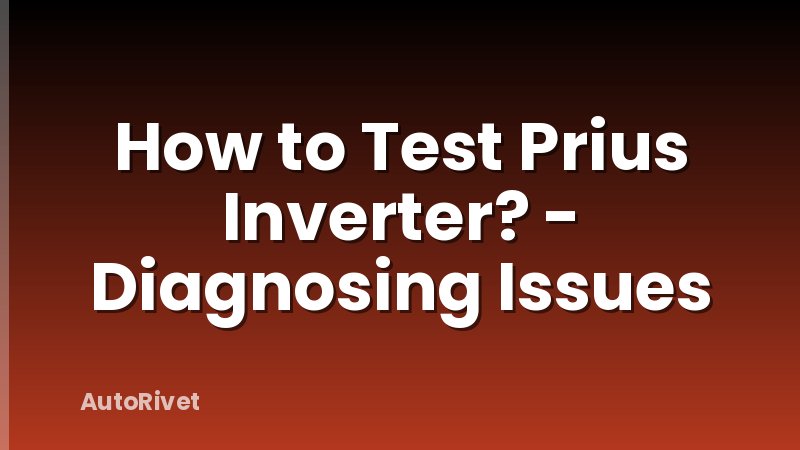 How to Test Prius Inverter? - Diagnosing Issues