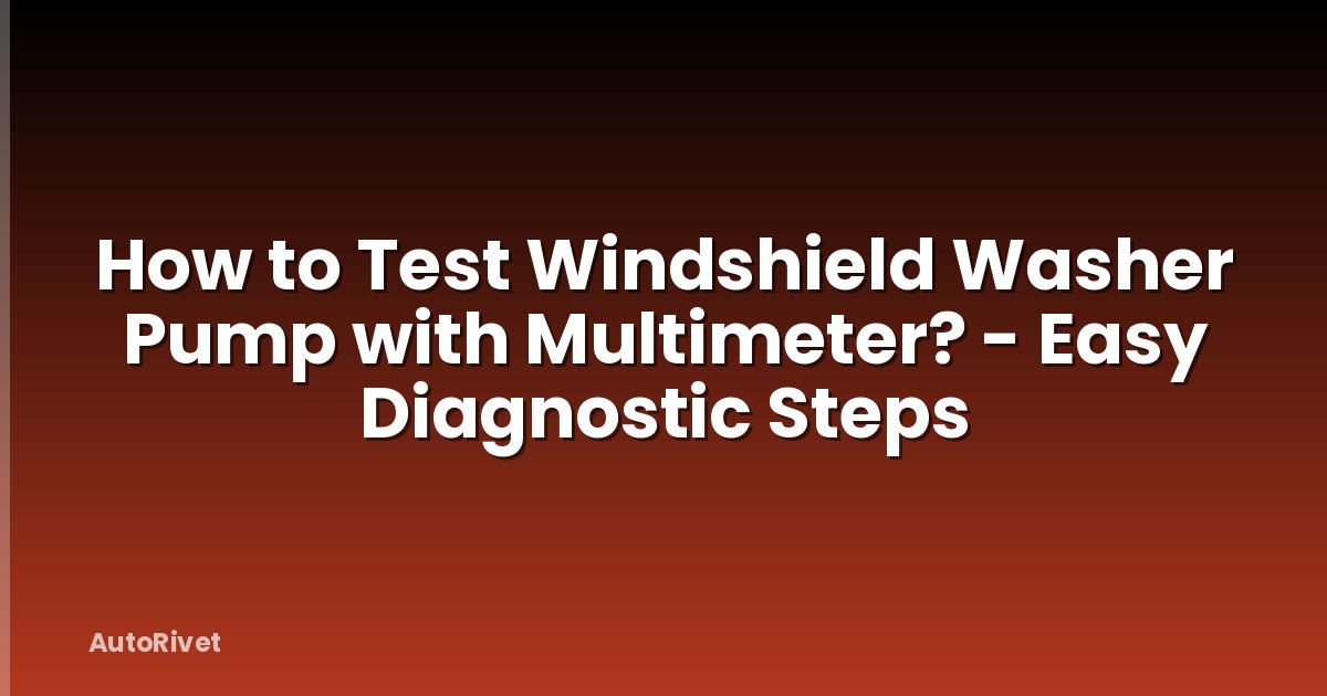 How to Test Windshield Washer Pump with Multimeter? - Easy Diagnostic Steps