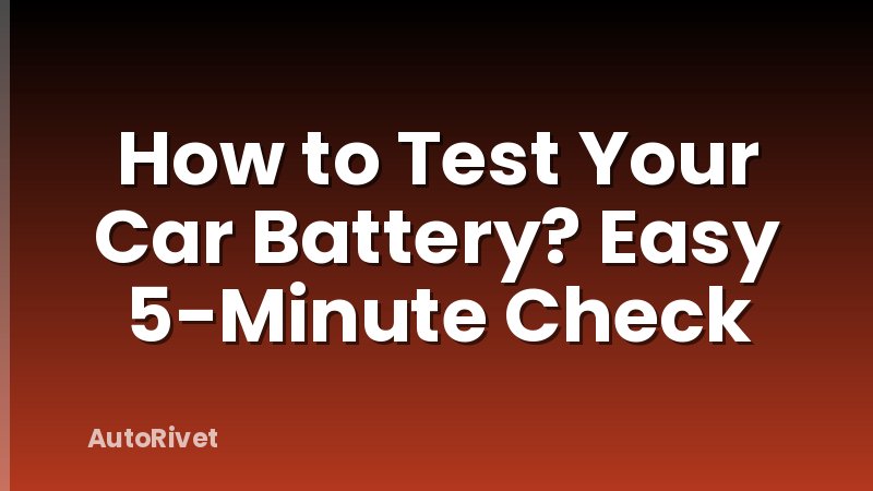 How to Test Your Car Battery? Easy 5-Minute Check