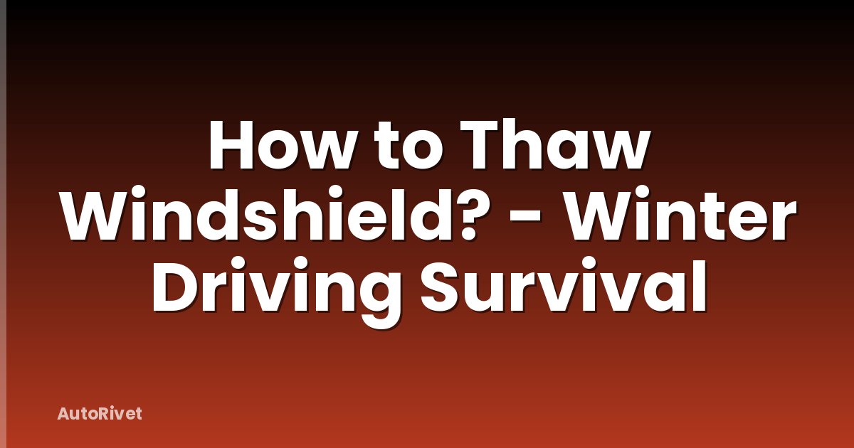 How to Thaw Windshield? - Winter Driving Survival