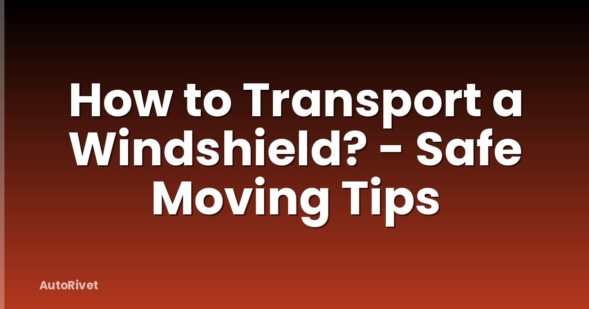 How to Transport a Windshield? - Safe Moving Tips