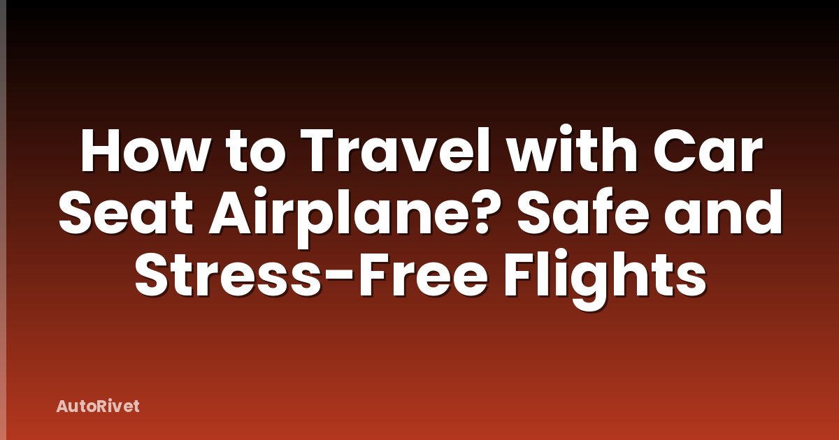 How to Travel with Car Seat Airplane? Safe and Stress-Free Flights