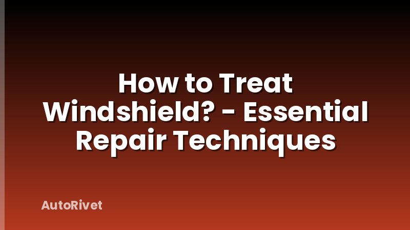 How to Treat Windshield? - Essential Repair Techniques