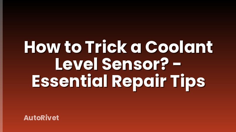 How to Trick a Coolant Level Sensor? - Essential Repair Tips