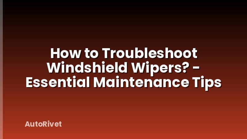 How to Troubleshoot Windshield Wipers? - Essential Maintenance Tips