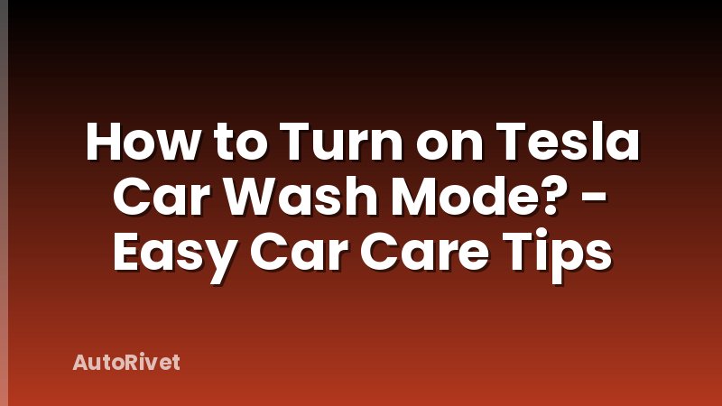 How to Turn on Tesla Car Wash Mode? - Easy Car Care Tips