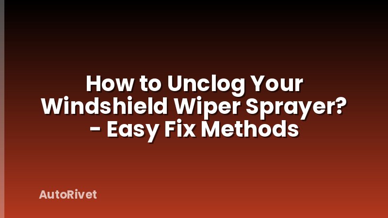 How to Unclog Your Windshield Wiper Sprayer? - Easy Fix Methods