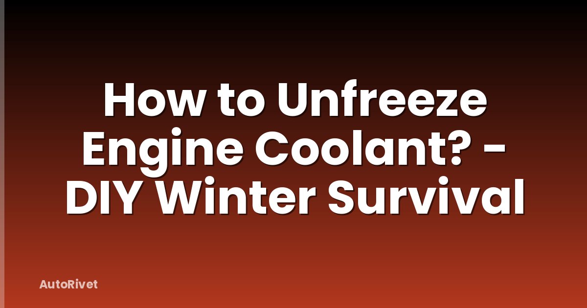 How to Unfreeze Engine Coolant? - DIY Winter Survival