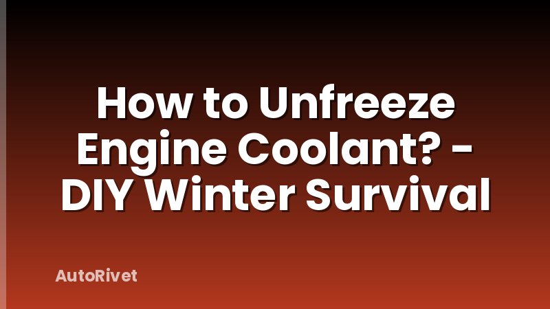 How to Unfreeze Engine Coolant? - DIY Winter Survival