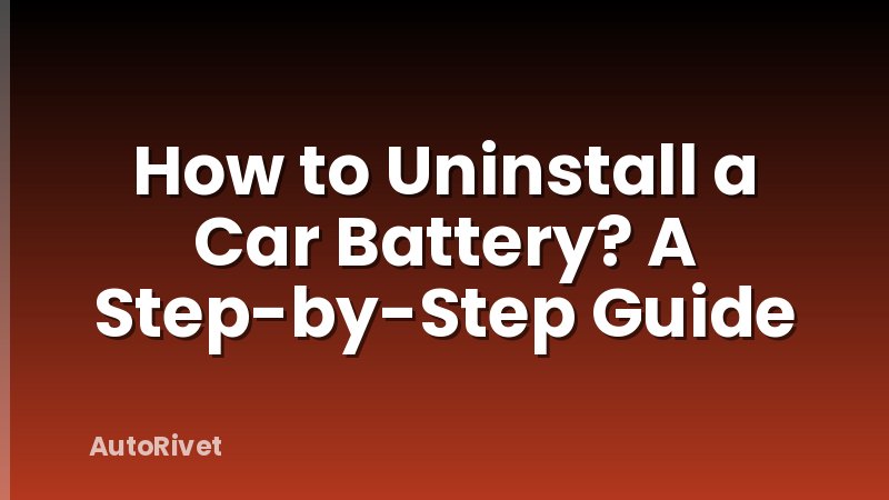 How to Uninstall a Car Battery? A Step-by-Step Guide