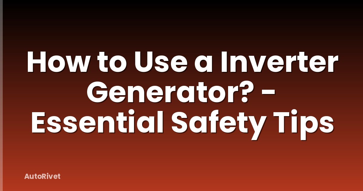 How to Use a Inverter Generator? - Essential Safety Tips