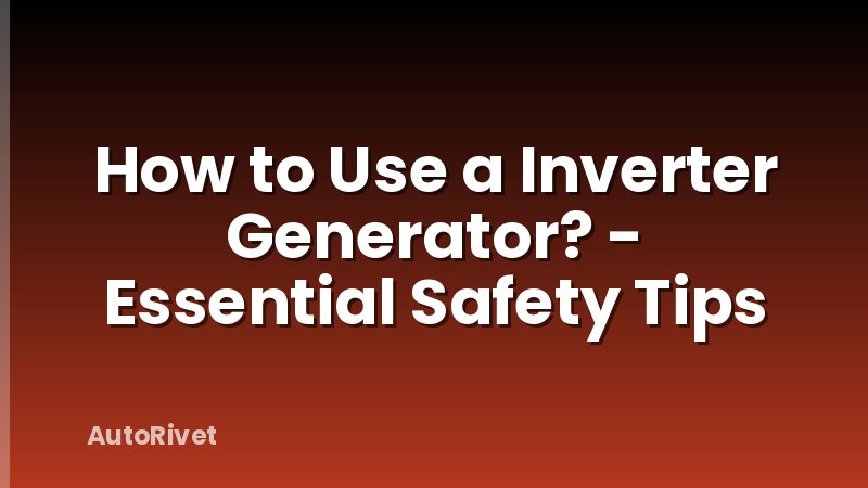 How to Use a Inverter Generator? - Essential Safety Tips