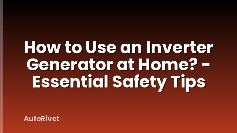 How to Use an Inverter Generator at Home? - Essential Safety Tips