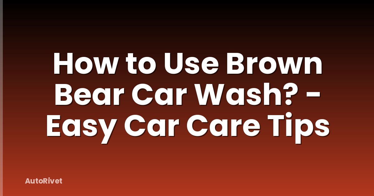 How to Use Brown Bear Car Wash? - Easy Car Care Tips