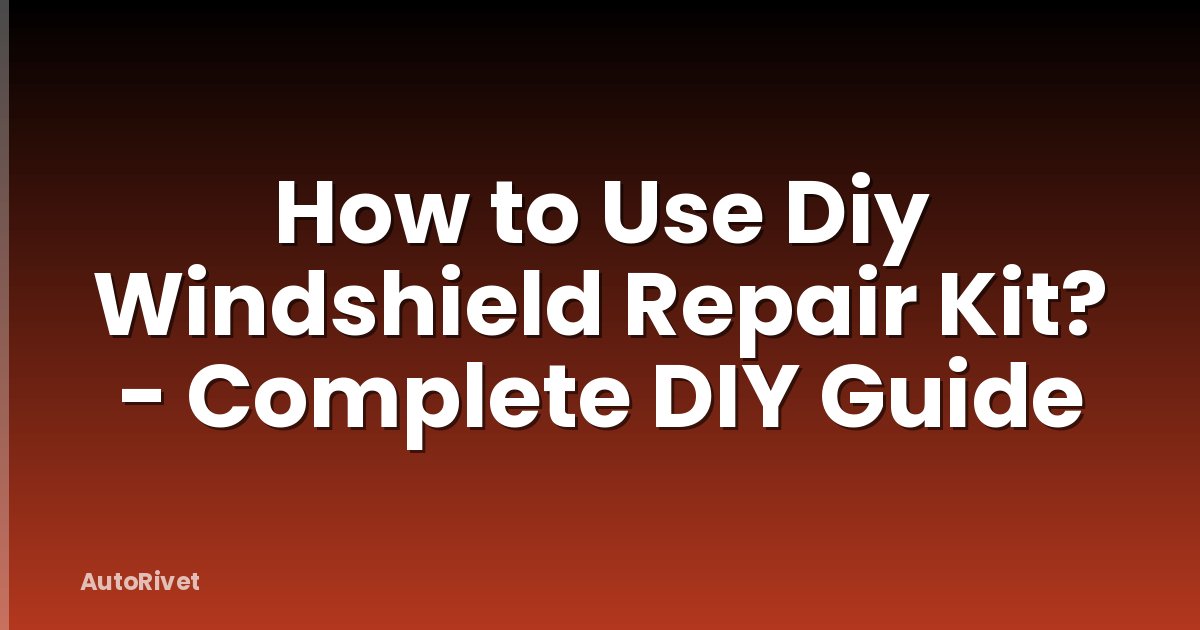 How to Use Diy Windshield Repair Kit? - Complete DIY Guide