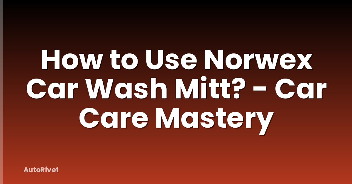 How to Use Norwex Car Wash Mitt? - Car Care Mastery