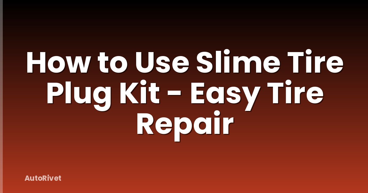 How to Use Slime Tire Plug Kit - Easy Tire Repair
