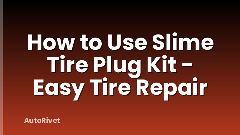 How to Use Slime Tire Plug Kit - Easy Tire Repair
