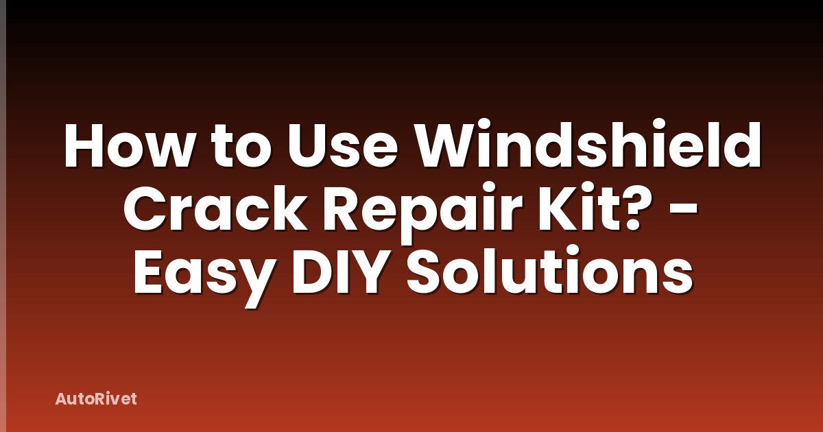 How to Use Windshield Crack Repair Kit? - Easy DIY Solutions