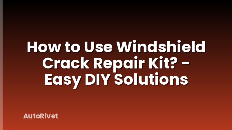 How to Use Windshield Crack Repair Kit? - Easy DIY Solutions