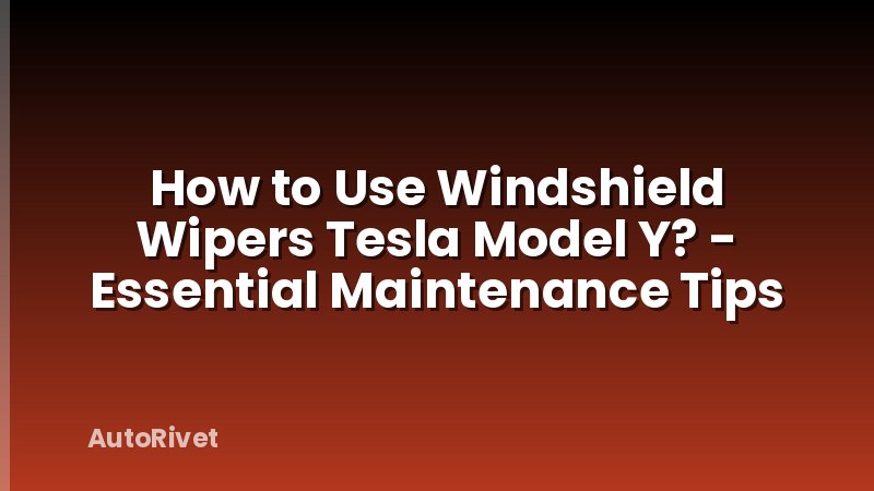 How to Use Windshield Wipers Tesla Model Y? - Essential Maintenance Tips