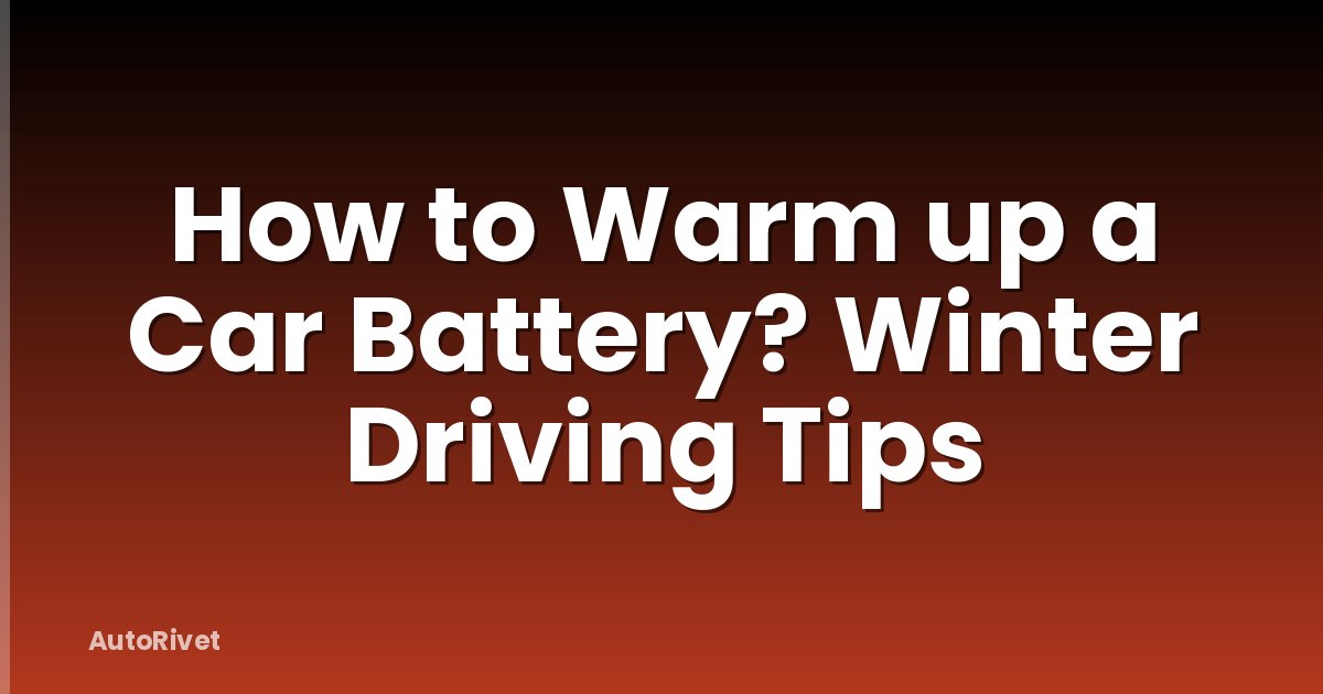 How to Warm up a Car Battery? Winter Driving Tips