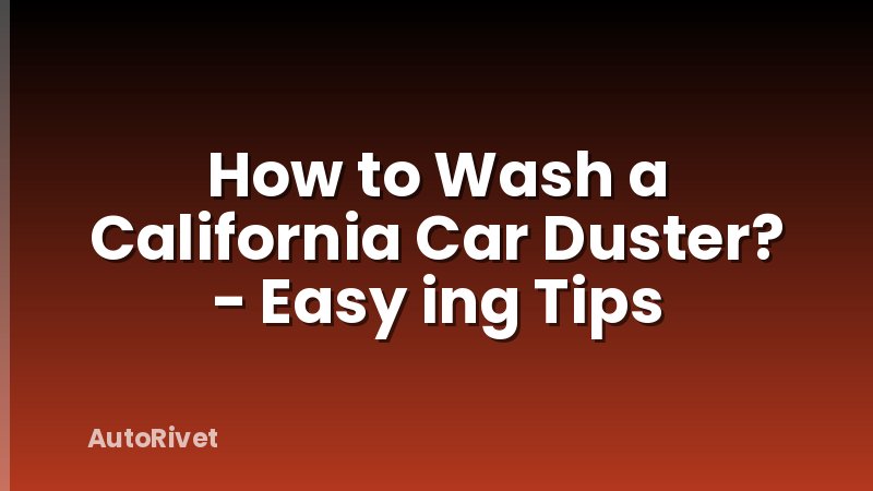 How to Wash a California Car Duster? - Easy ing Tips