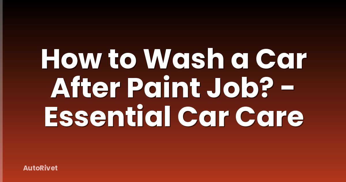 How to Wash a Car After Paint Job? - Essential Car Care