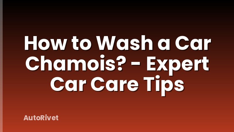 How to Wash a Car Chamois? - Expert Car Care Tips