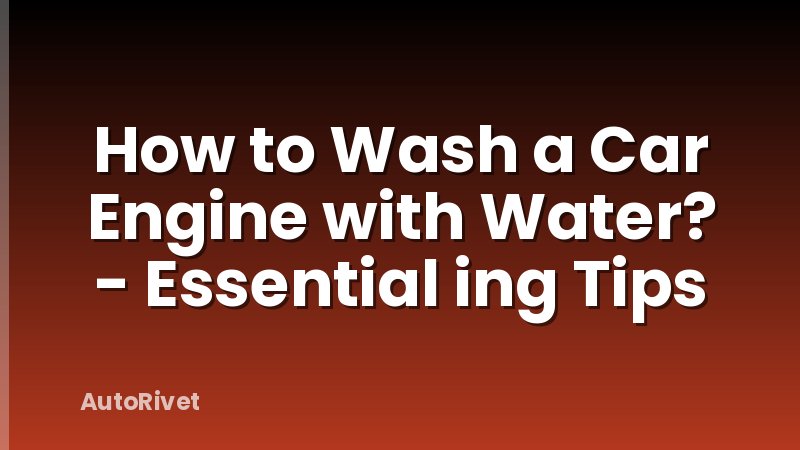 How to Wash a Car Engine with Water? - Essential ing Tips