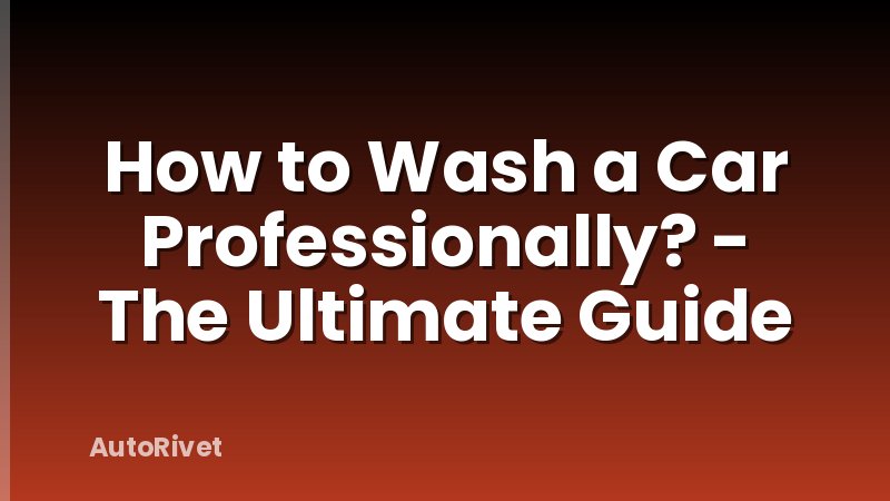 How to Wash a Car Professionally? - The Ultimate Guide