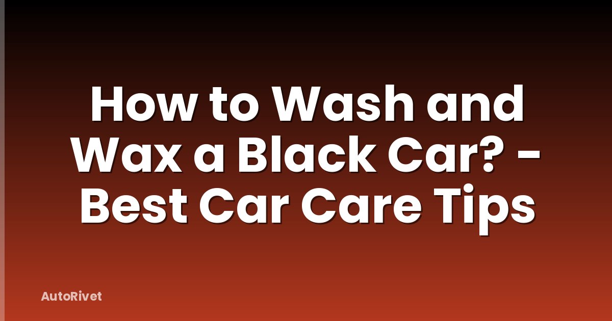 How to Wash and Wax a Black Car? - Best Car Care Tips