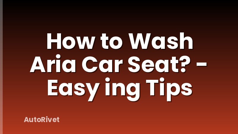 How to Wash Aria Car Seat? - Easy ing Tips