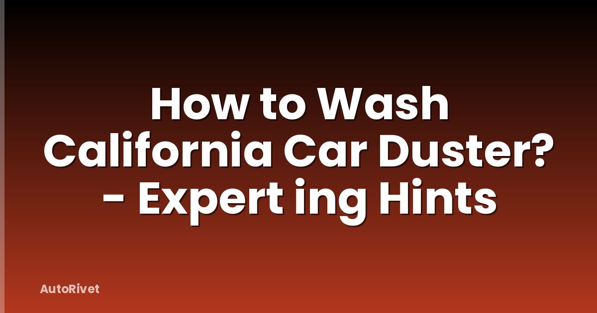 How to Wash California Car Duster? - Expert ing Hints