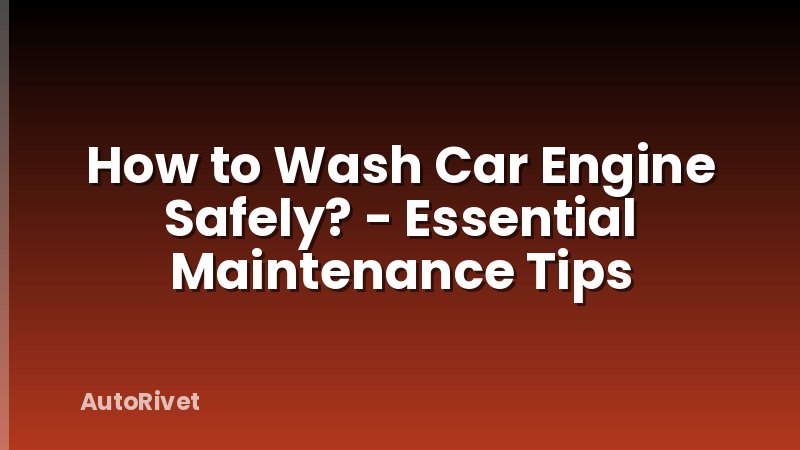 How to Wash Car Engine Safely? - Essential Maintenance Tips
