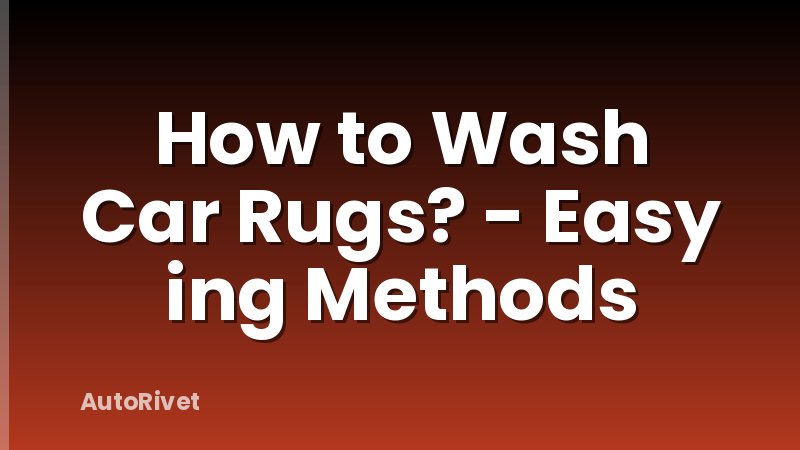 How to Wash Car Rugs? - Easy ing Methods