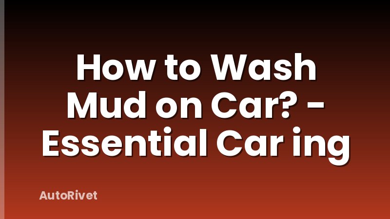 How to Wash Mud on Car? - Essential Car ing
