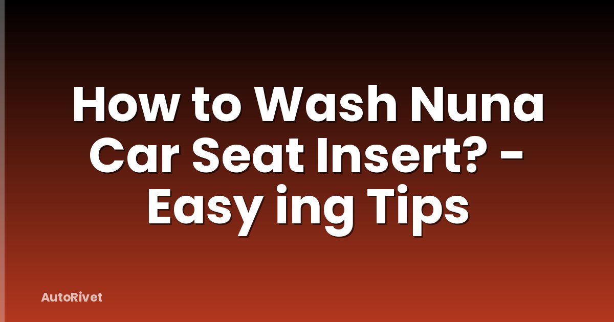 How to Wash Nuna Car Seat Insert? - Easy ing Tips