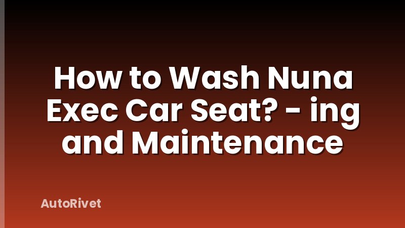 How to Wash Nuna Exec Car Seat? - ing and Maintenance