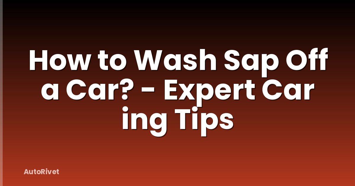 How to Wash Sap Off a Car? - Expert Car ing Tips